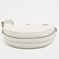 Prada White Leather Arqué Shoulder Bag