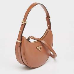 Pre Owned Prada Brown Leather Arque Hobo