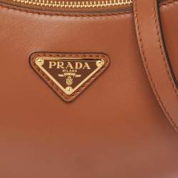Pre Owned Prada Brown Leather Arque Hobo