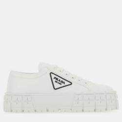 Prada White Leather Double Wheel Sneaker EU 39