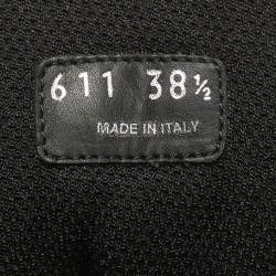 Prada Black Leather and Nylon Combat Boots Size 38.5