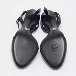 Prada Black Leather Ankle Strap Sandals Size 39