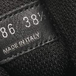Prada Black Leather Nylon and Leather Pegasus Chunky Sneakers Size 38.5
