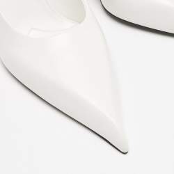 Pre Owned Prada White Leather Pointed Toe Pumps Size 40