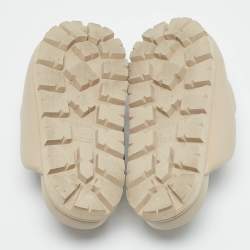 Pre Owned Prada Beige Leather Padded Flat Mules Size 37