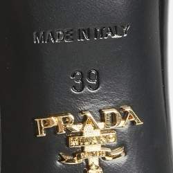 Prada Black Patent Leather and Satin Bow Slide Sandals Size 39