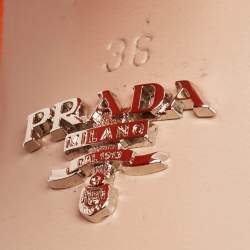 Prada Orange Satin Platform Ankle Strap Sandals Size 36