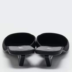 Prada Black Satin Square Toe Heel Mules Size 41
