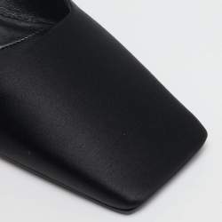 Prada Black Satin Square Toe Heel Mules Size 41