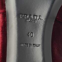 Prada Burgundy/Brown Velvet and Calf Hair Slip On Loafers Size 40
