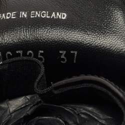 Pre Owned Prada Black Brushed Leather Slip On Loafers Size 37