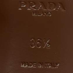 Pre Owned Prada Brown Satin Slide Sandals Size 36.5