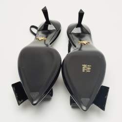 Pre Owned Prada Black Patent Leather Crystal Embellished Slingback Pumps Size 41