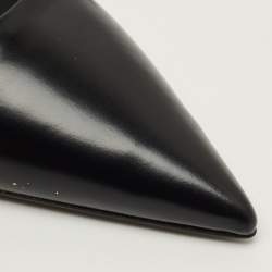 Pre Owned حذاء كعب عالي برادا جلد أسود مقدمة مدببة مقاس 36.5