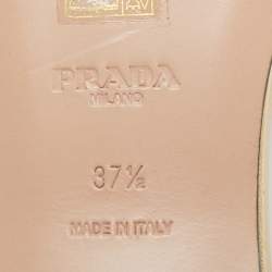 Pre Owned صندل سلايد برادا جلد بني بنقشة التمساح مقاس 37.5