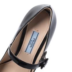 Pre Owned Prada Black Patent Leather Mary Jane Pumps Size 35