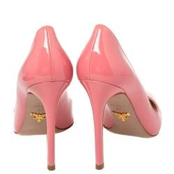 Pre Owned Prada Pink Patent Leather Pointed Toe Pumps Size 37