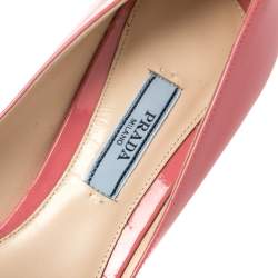 Pre Owned Prada Pink Patent Leather Pointed Toe Pumps Size 37
