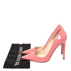 Pre Owned Prada Pink Patent Leather Pointed Toe Pumps Size 37