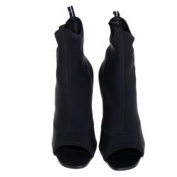 مملوكة مسبقًا Prada Black Stretch Fabric Ankle Booties Size 37.5