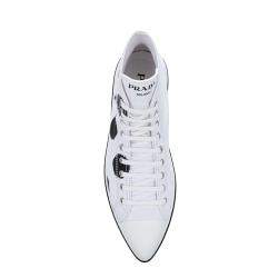 Prada White Printed cotton gabardine Sneakers Size EU 38