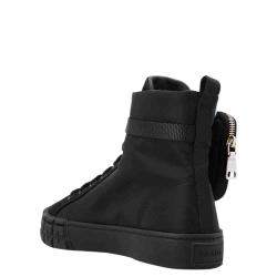 Pre Owned Prada Black Re-Nylon Wheel High-Top Sneakers Size EU 39.5
