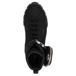 مملوكة مسبقًا Prada Black Re-Nylon Wheel High-Top Sneakers Size EU 40