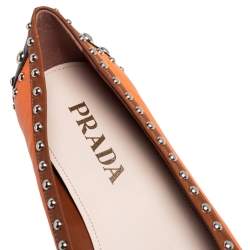 Prada Tri Color Leather Studded Ballet Flats Size 40