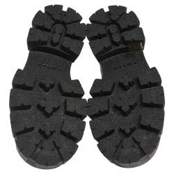 Pre Owned Prada Black Leather Lace Up Oxford Size 38.5