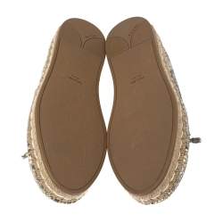 Pre Owned Prada Beige Python Leather Espadrille Flats Size 38