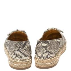 Pre Owned Prada Beige Python Leather Espadrille Flats Size 38