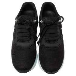 Pre Owned Prada Black Mesh Low-Top Sneakers Size 38.5