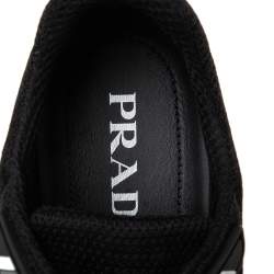 Pre Owned Prada Black Mesh Low-Top Sneakers Size 38.5