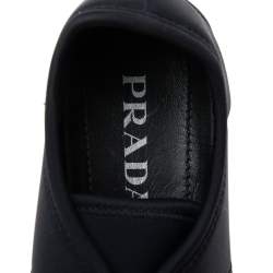 Pre Owned Prada Black Neoprene Slip-On Sneakers Size 39.5