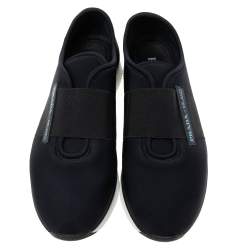 Pre Owned Prada Black Neoprene Slip-On Sneakers Size 39.5