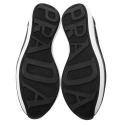 Pre Owned Prada Black Neoprene Slip-On Sneakers Size 39.5