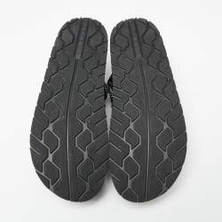 Pre Owned Prada Black/White Leather And Rope Donna Nastro Platform Sandals Size 39