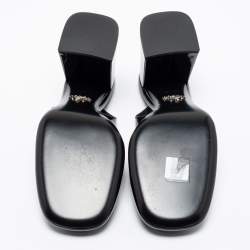 Pre Owned Prada Black Patent Leather Slingback Sandals Size 37.5