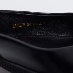 Pre Owned Prada Black Brushed Leather Slingback Pumps Size 38