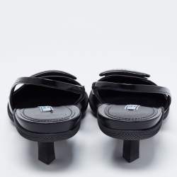 Pre Owned Prada Black Brushed Leather Slingback Pumps Size 38