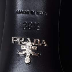 Pre Owned Prada Black Leather Pointed Toe Pumps Size 38.5