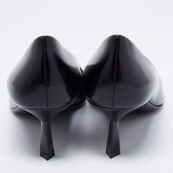 Pre Owned Prada Black Leather Pointed Toe Pumps Size 38.5
