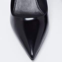 Pre Owned Prada Black Leather Pointed Toe Pumps Size 38.5