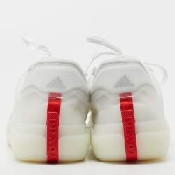 Pre Owned Prada x Adidas White/Grey PVC Lace Up Sneakers Size 41 1/3