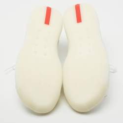 Pre Owned Prada x Adidas White/Grey PVC Lace Up Sneakers Size 41 1/3