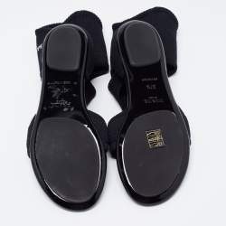 Pre Owned Prada Black Stretch Fabric Sock Sandals Size 37.5