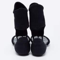 Pre Owned Prada Black Stretch Fabric Sock Sandals Size 37.5