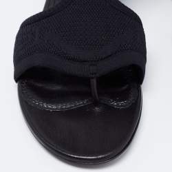 Pre Owned Prada Black Stretch Fabric Sock Sandals Size 37.5