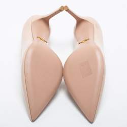 Pre Owned Prada Beige Patent Leather Pointed Toe Pumps Size 38