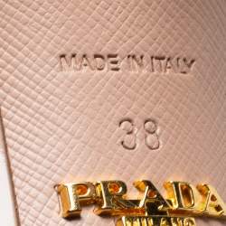 Pre Owned Prada Beige Patent Leather Pointed Toe Pumps Size 38